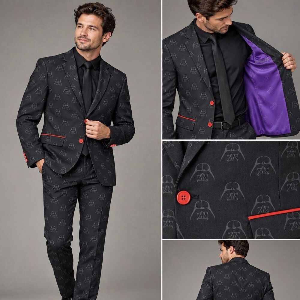 OppoSuits Star Wars Darth Vader Mens Suit 40 Black Blazer Pants NWT 2 Piece